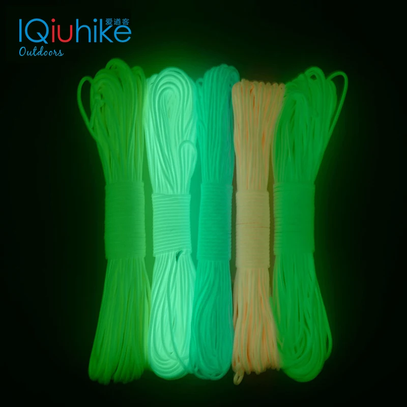 31 Meters Survival Paracord Luminous Rope Camp Glow Paracord 550LB 7 Strands Parachute Cords Lanyard Ropes Camping Equipment