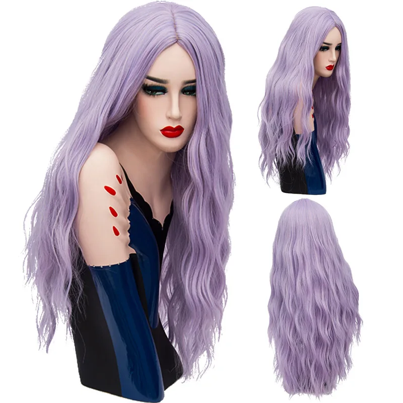 MSIWIGS Long Pink Wavy Wig Cosplay