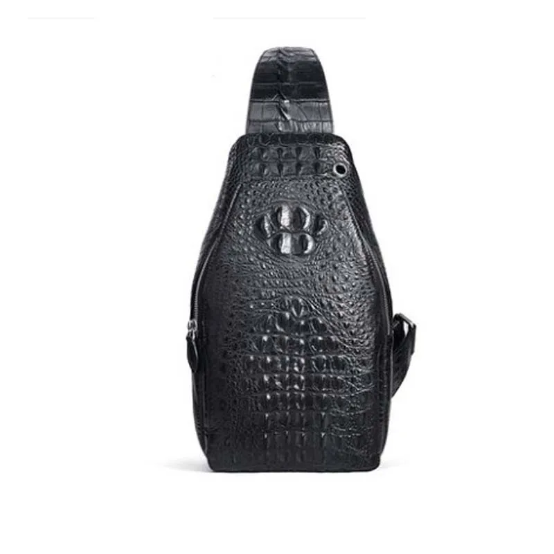 afanzhe new crocodile leather chest package  male  large capacity  One shoulder bag  Men bags  leisure  Male aslant package