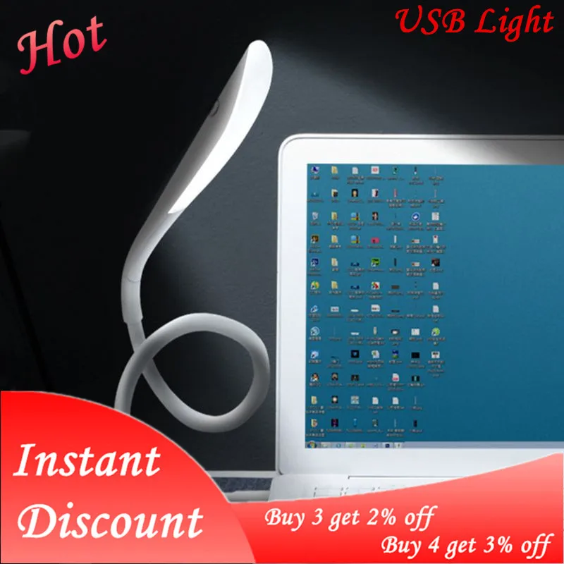 Dropshipping Portable Mini USB Light LED Lamp 14LEDS Flexible In-line USB Light Ultra Bright Nightlight for Power Bank PC Laptop