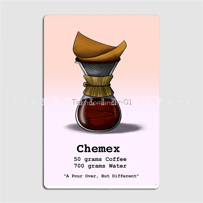 Coffee Flashcards Chemex Peach Metal Sign Classic Wall Cave Wall Decor Mural Tin Sign Posters