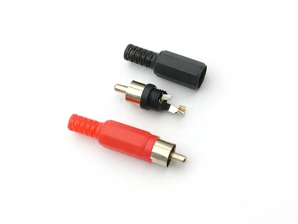 Adaptador de conector de Audio y vídeo, enchufe RCA, soldadura de 20 piezas