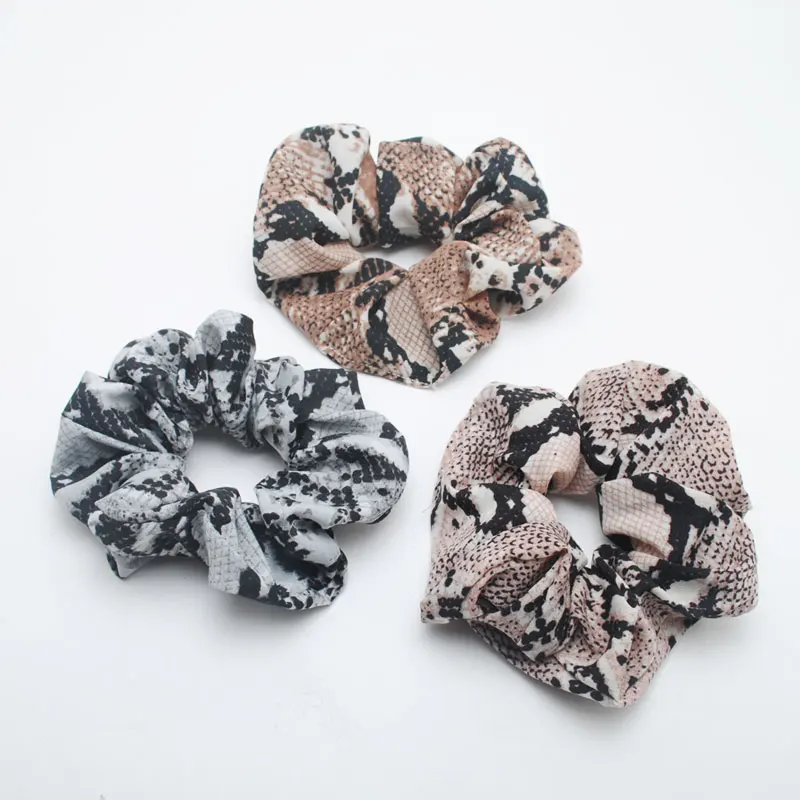 New Girls Hair Scrunchies  Snake Skin Pattern Elastic Hair Bands Women Ponytail Hair Holders/Hair Tie Accessories