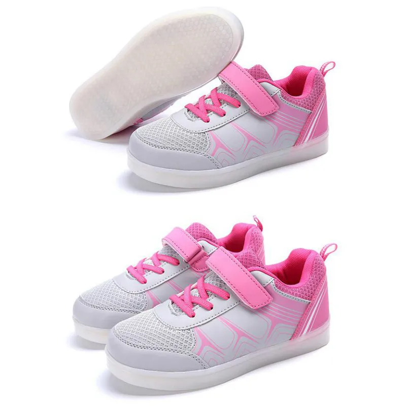 JawayKids Primavera Estate Bambini Scarpe LED Ricarica USB Sneakers luminose Scarpe casual per bambini traspiranti per ragazzi e ragazze