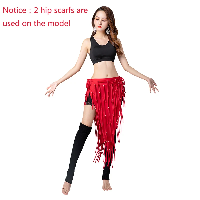 New Belly Dance Hip Scarf Triangle Lengthen Wraps Belts Skirt with Tassels Women Oriental  Belly Dancing Costumes Skirt Wear