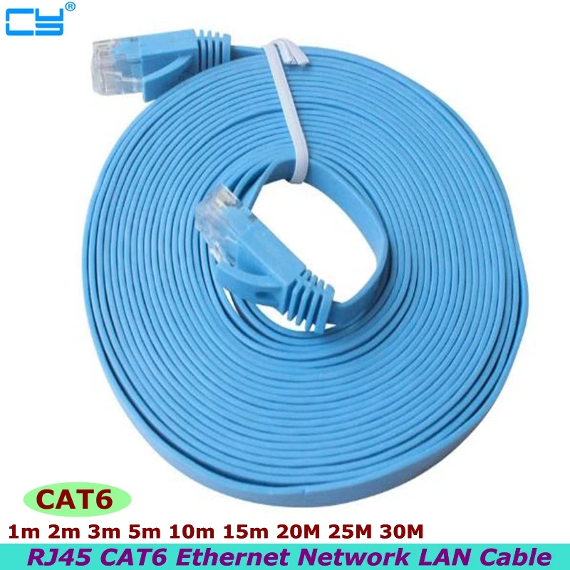 1m 2m 3m 5m 10m 15m 20m 30m cable CAT6 flat UTP Ethernet cable RJ45 jumper LAN cable router computer cable best quality