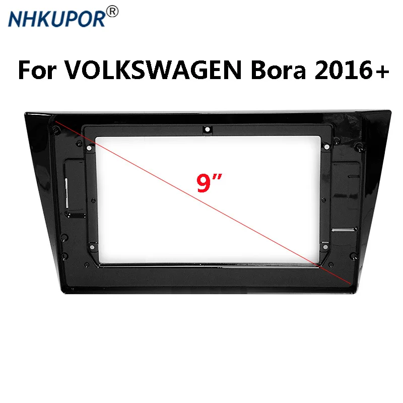 9 inch Car Center Console Holder For VOLKSWAGEN Bora 2016+ Auto Stereo Plastic Panel Bezel Faceplate Dash Frame Kit Radio Fascia