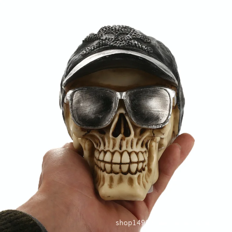 Human Head Skull Statue for Home Decor Resin Figurines Halloween Decoration Sculpture Medical Teaching Sketch Model Crafts 8009