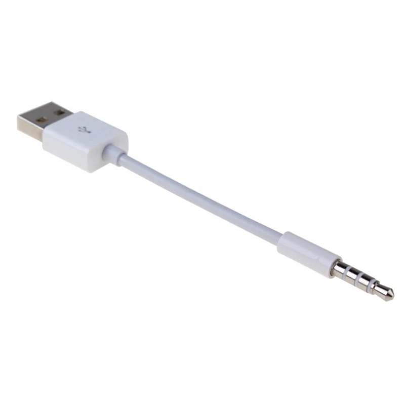 10CM 3.5mm Male Audio AUX to USB 2.0 A Male Adapter Charge Cable For Car Pod Shuffle Shuffle 4th Gen