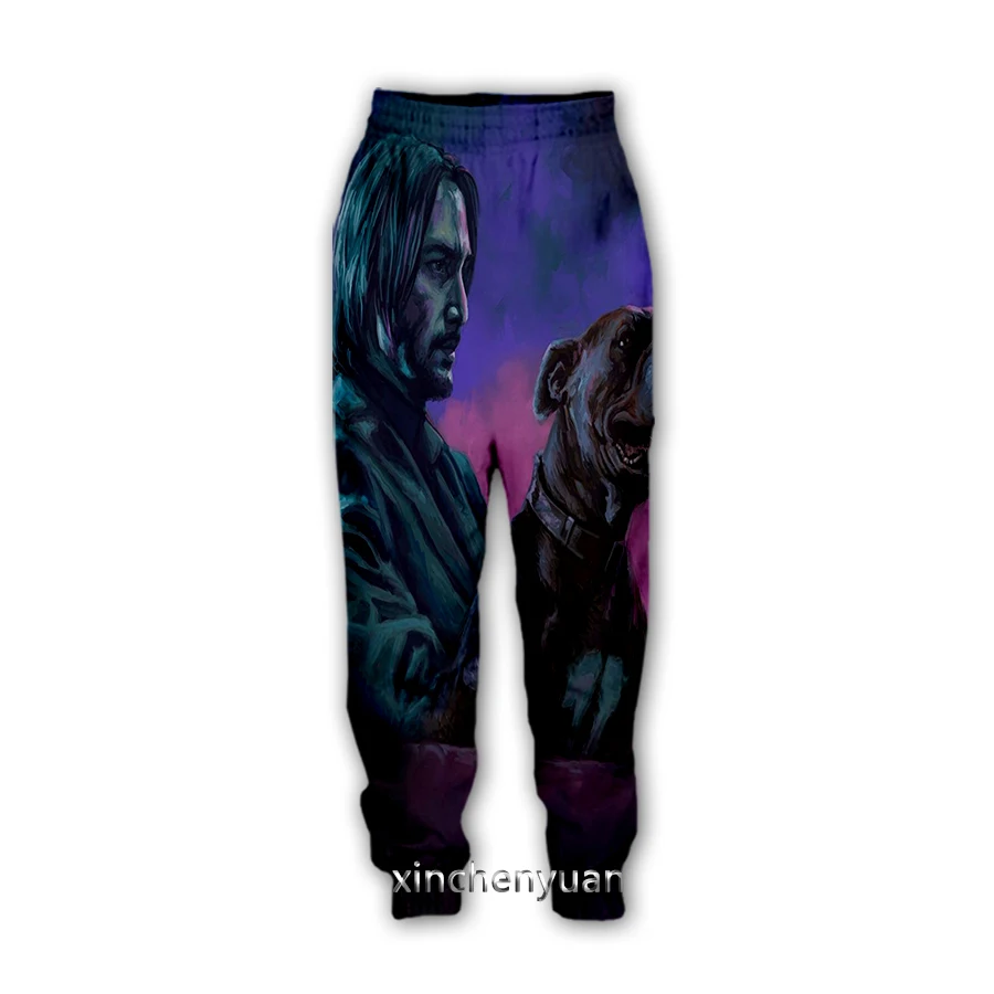 Xinchenyuan-pantalones de chándal con estampado 3D de John Wick, ropa de chándal informal, rectos, para correr, K26