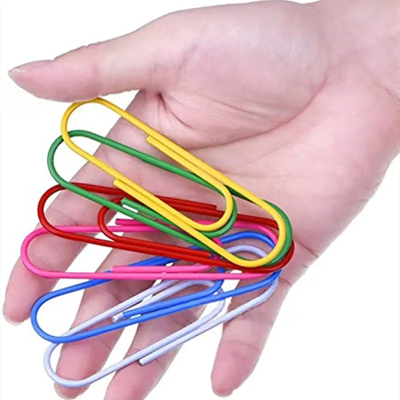 50/100pcs 50mm large color plastic coated paper clip cartoon paper clip spinacze biurowe