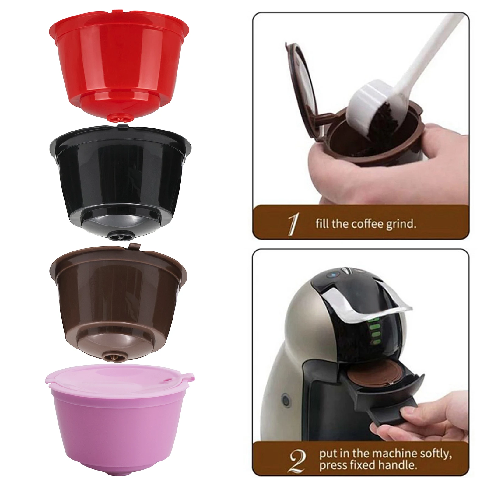 

Coffee Machine Reusable Capsule Coffee Filter Pod for Nescafe Dolce Gusto Refillable Reusable Coffee Filter Pod Cup Holder