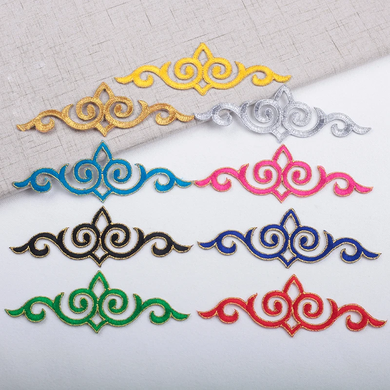 3Pcs Colorful Flower Iron on Appliques Garments Steamers Clothing Embroidery Patch Lace Fabric Sticker Patch Craft Sewing