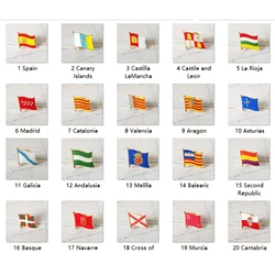 National Flag Metal Lapel Pin Country Autonomous communities of Spain Nationalities regions Cross of Burgundy Second Republic