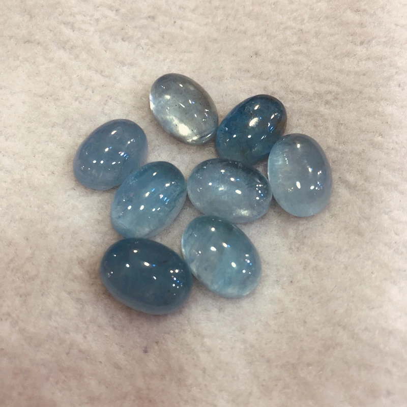 

Wholesale 5pcs/pack AAA Quality Blue Aquamarine Bead Cabochon 12x16mm Oval Gem Cabochons For Jewelry making