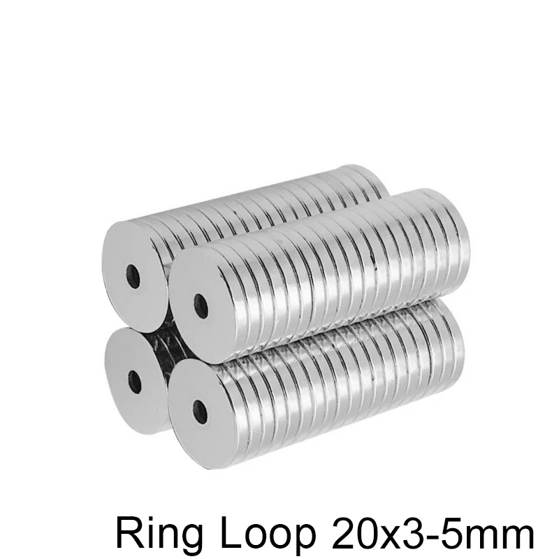 5~50PCS 20x3-5 mm N35 Strong Ring Magnets 20*3 mm Hole 5mm  Neodymium Magnet 20x3-5mm Permanent NdFeB Magnet 20*3-5