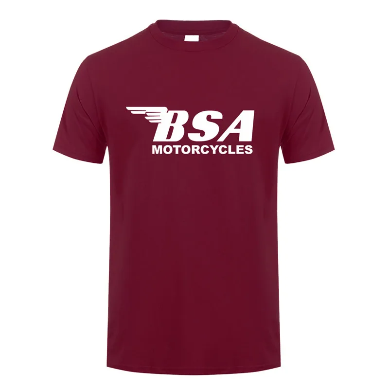 Bsa Motorcycles T Shirt Men Summer Short Sleeve Cotton Bsa T-shirts Tops Man LH-177