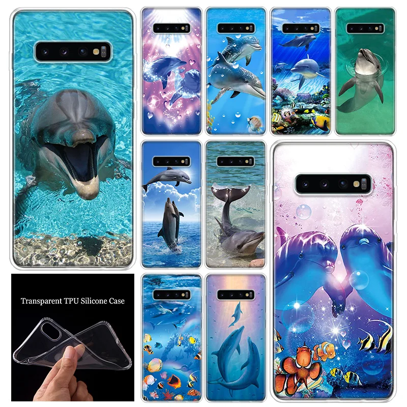 Ocean Dolphin Dance And Jumping Phone Case For Samsung Galaxy A15 A25 A35 A55 A14 A24 A34 A54 A04S A13 A23 A33 A53 A03S A12 A52 