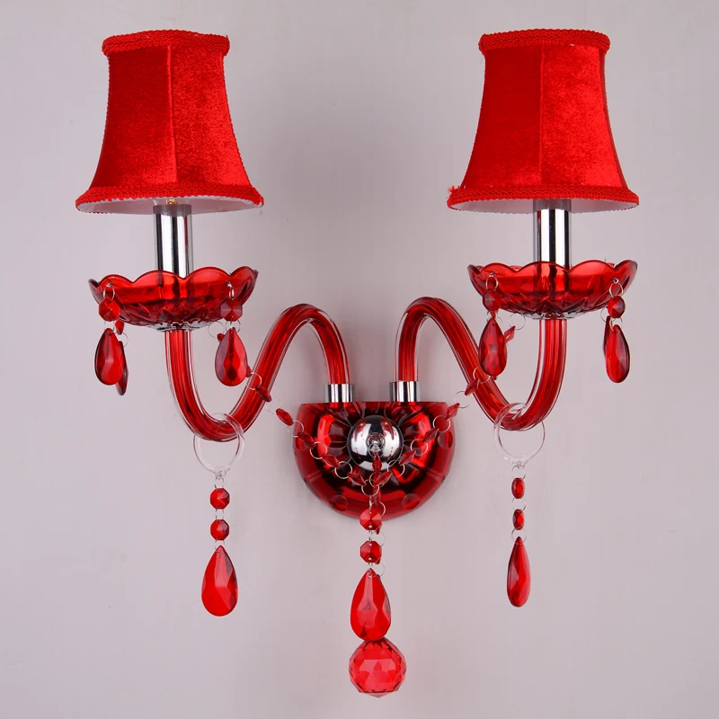 New Modern Red crystal chandeliers for Livingroom Bedroom weeding room indoor lamp crystal lustres de teto ceiling chandelier