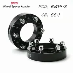 2PCS Wheel Spacers 6x114.3 CB 66.1mm Car Aluminum Wheel Spacer Adapter 30mm Flange For Nissan Navarra NP300 Separadores