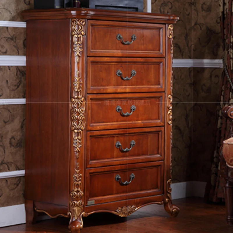 Furniture European solid wood chest of drawers American storage storage cabinets living room drawer cabinets