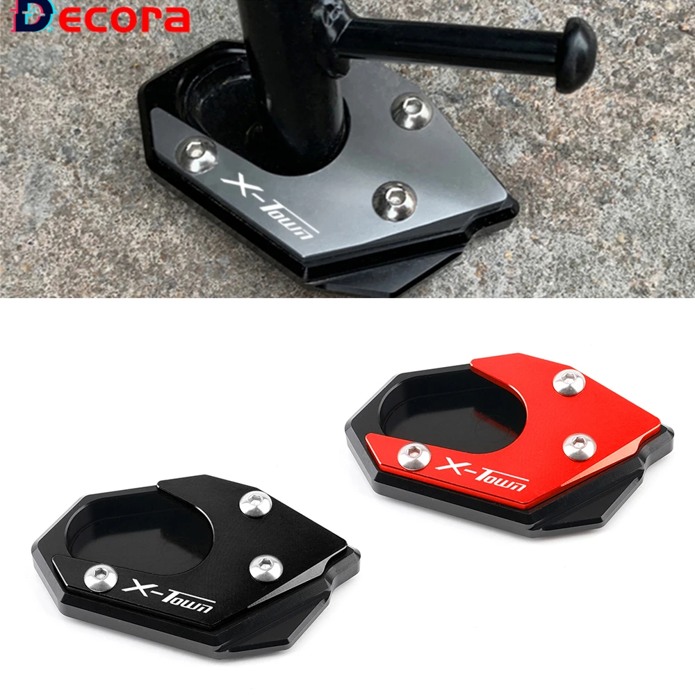 Logo X-TOWN Side Stand Extension For KYMCO X-TOWN125i X-TOWN300i Motorcycle Kickstand Enlarger Pad XTOWN 125 300 300i 125i