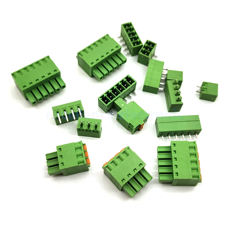 5sets Spring Type Plug with Button Terminal 15EDGKD-3.81mm Screw-free Male and Female Set