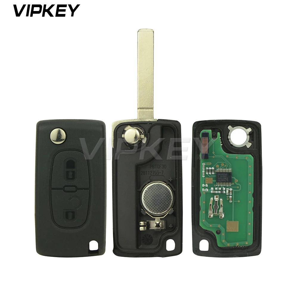 Remotekey CE0536 Flip Remote Car Key 2 Button For Peugeot For Citroen 433 Mhz ID46 - PCF7961 VA2