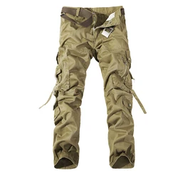Pantaloni Cargo da uomo Casual verde militare grandi tasche pantalone militare generale maschile all'aperto pantaloni lunghi di alta qualità 28-42 Plus