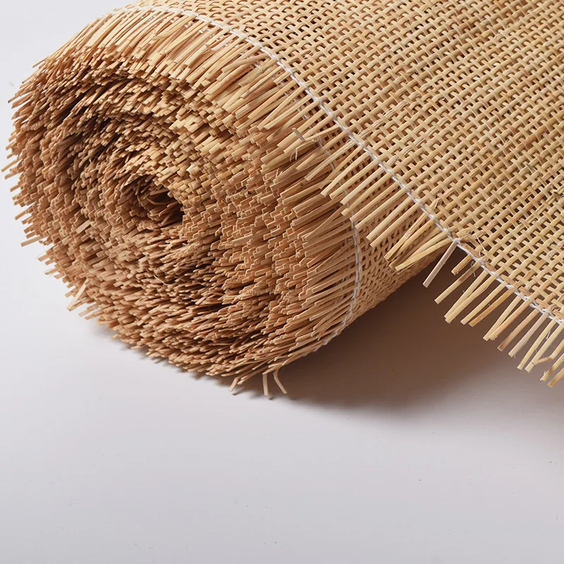 

40/45/50CM X 15 Meters Checkered Natural Rattan Woven Roll Real Cane Webbing Wardrobe Shoe Cabinet Sofa Accessories