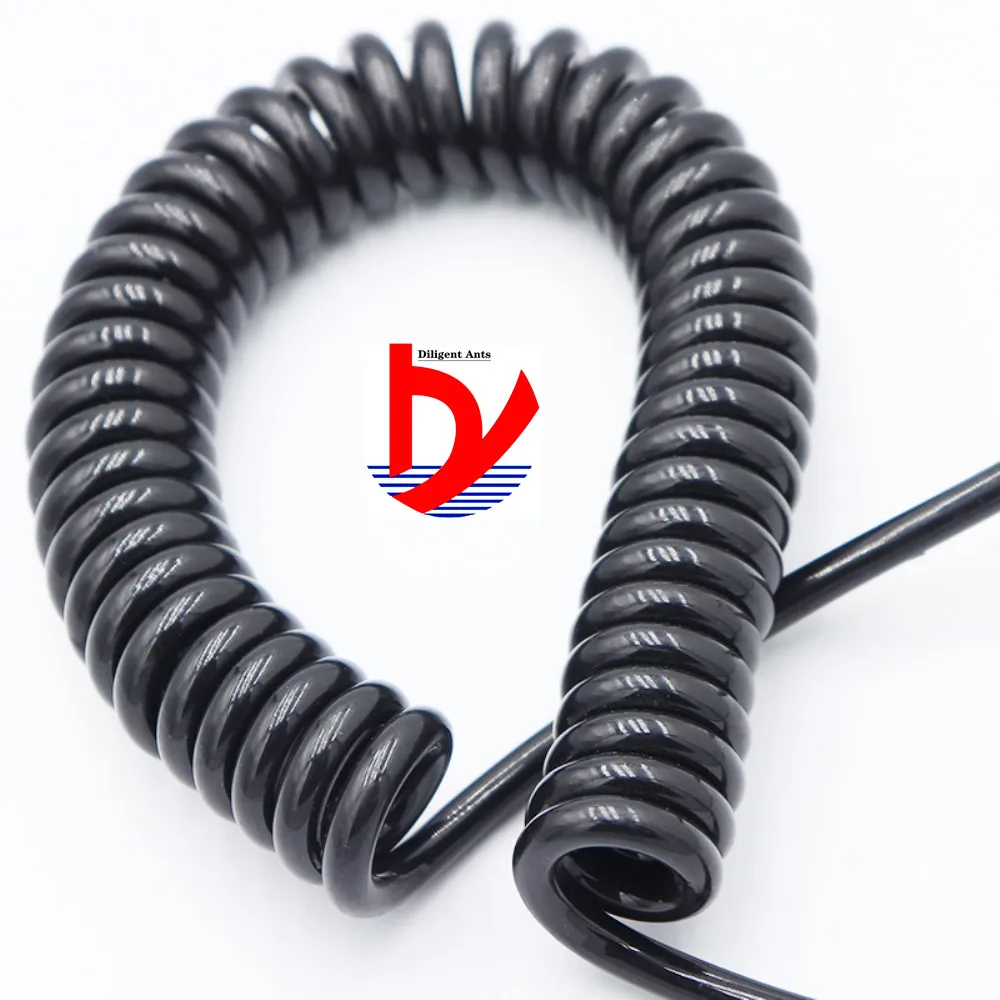 Wire spring spiral cable 2 core -3-4-5-6-8-9-10-12 core 0.2mm0.3mm0.5mm black and white power cord can extend the tensile wire