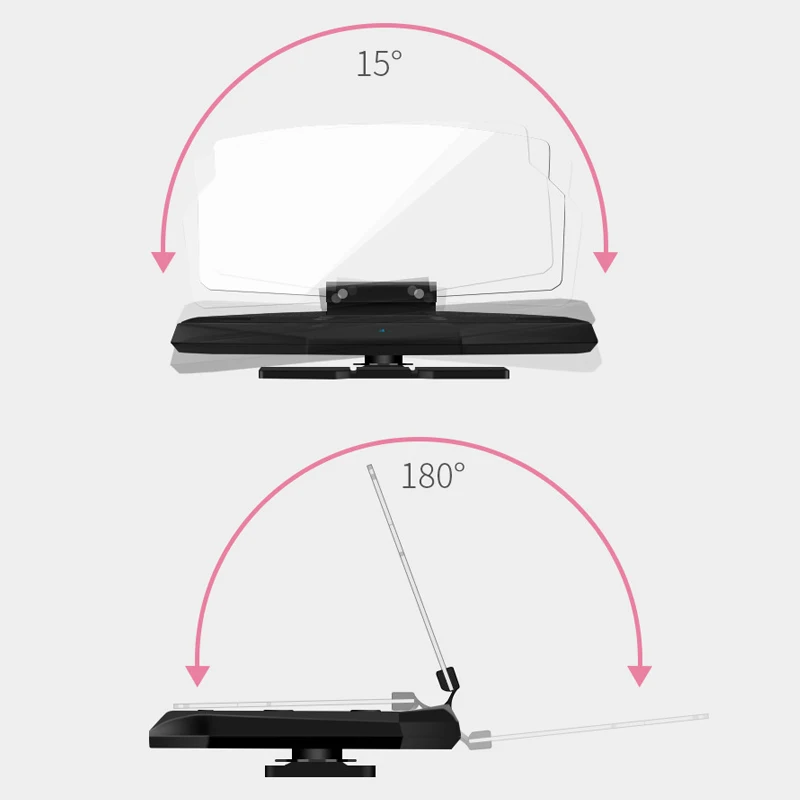 2-in-1 Universal Car HUD Head-Up Display proiettore di velocità per auto telefono navigazione immagine riflettore con funzione di ricarica Wireless