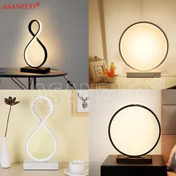 Modern Table Lamp Aluminum LED bedroom reading lamp Minimalist Type 8/circle nighstand lamp LED Bedside Lamp