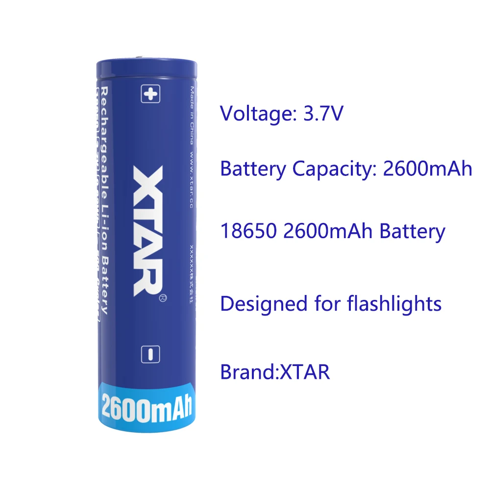 XTAR 18650 2600mAh bateria 3.7V akumulatory do latarek