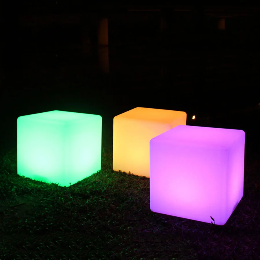 10/20CM LED Cube Chair Light AAA Battery Powered 16 RGB Color Remote Control Night Light For Stool Bar Seat Wedding Pool Party