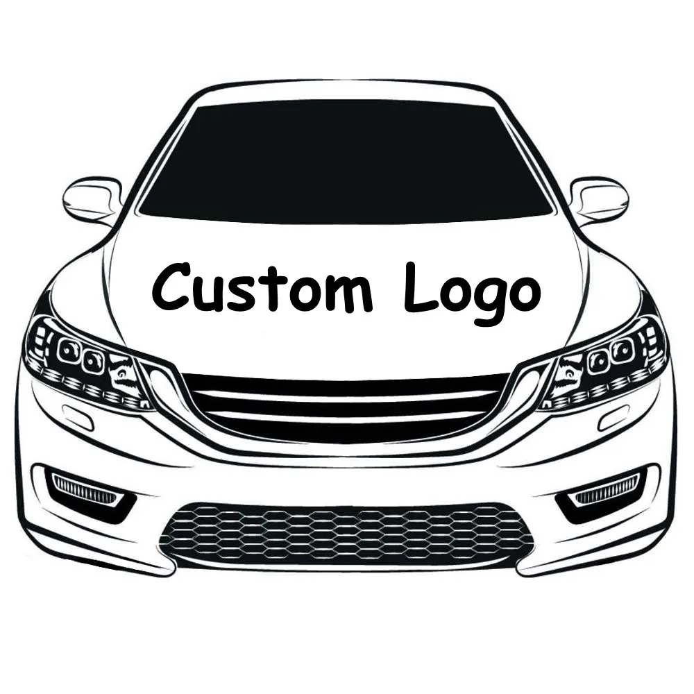 Custom Logo Polyester Car Hood Cover Flag Auto Engine Bonnet Decoration Cover Flag Accessory