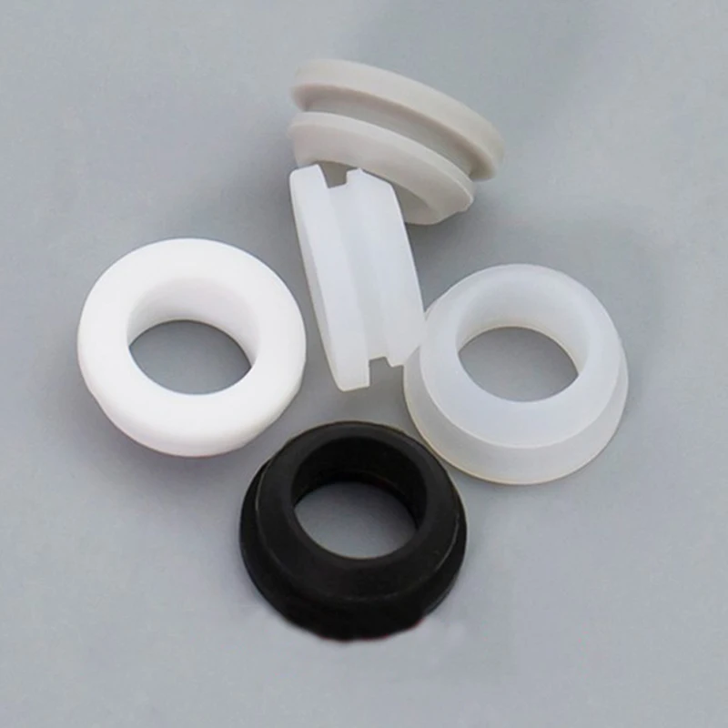 2-10 Buah Colokan Grommet Karet Silikon Bung dengan Koil Sambungan Snap-On Kabel Lubang Bundar Pelindung Bush 4.5-30Mm