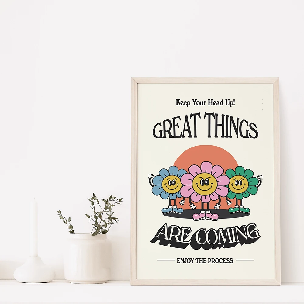 Emotions Make Us Human Wall Art Picture Poster Keep Your Head Up Great Things are Coming Canvas Painting And Prints Home Decor