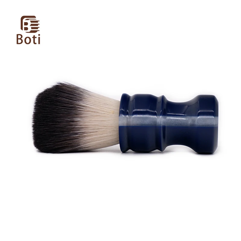 Boti brocha de afeitar con mango de resina Galaxy, pelo sintético de tejón negro de imitación, tipo de bombilla, producto de barba hecho a mano