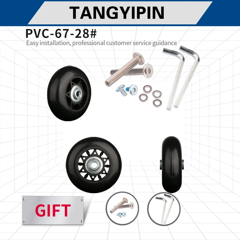 TANGYIPIN PVC-67-28 Koffer universal rad trolley passwort box zubehör reparatur gepäck ersetzen praktische einzelnen rad