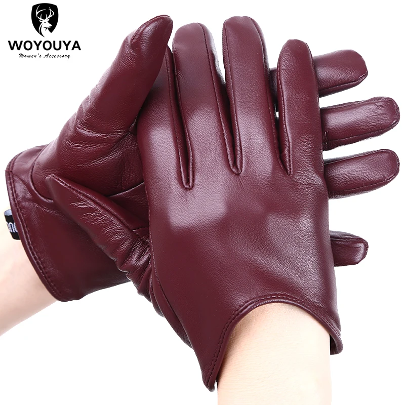 Moda cor vestuário acessórios luvas de couro feminino, confortável curto feminino mitten, inverno quente luvas femininas-2001