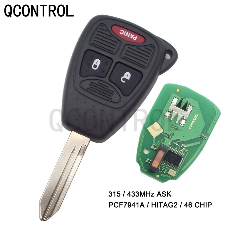 QCONTROL New Remote Key for Chrysler Vehicle Auto 200 300 Aspen PT Cruiser Sebring Pacifica Town & Country with ID46 Chip