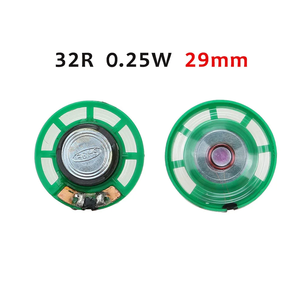 1pcs Green Round 32 ohms 0.25 watt 0.25W 0.5W 32R Doorbell horn Toy-car speaker 27MM 29 mm Loudspeaker replace