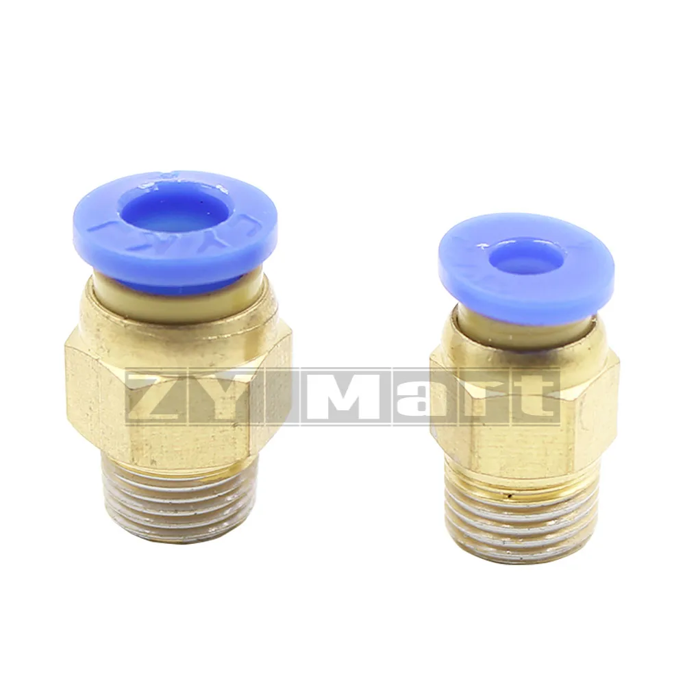 Pneumatic Connectors PC4-01 PC6-01 For V6 V5 3D Printers Parts 1.75mm 3mm Quick Coupler J-head Fittings Hotend Copper Part