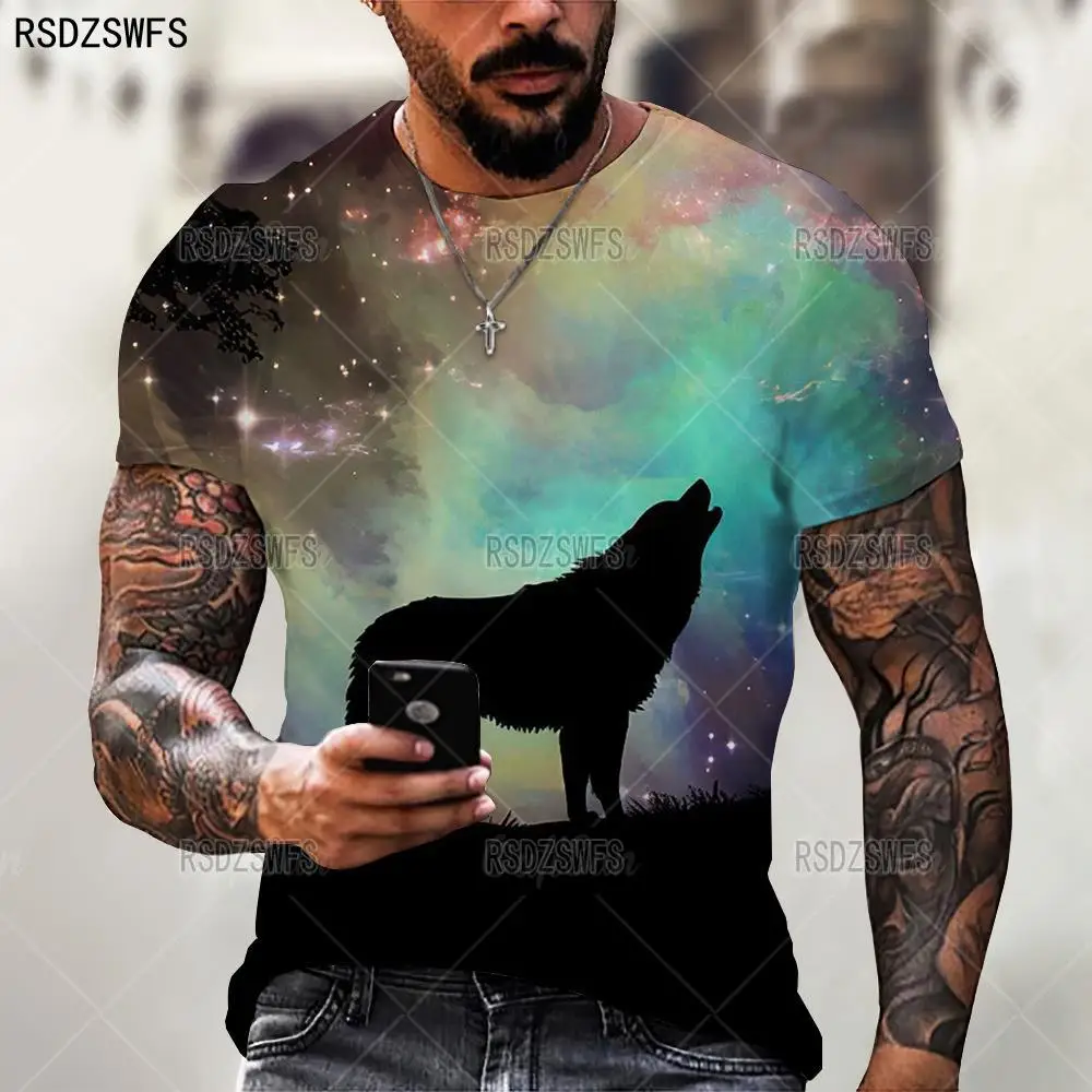 Lovers Wolf Printed T Shirts Men 3D T-shirts Drop Ship Top Tee Short Sleeve Camiseta Round Neck Tshirt Fashion Casual Brand