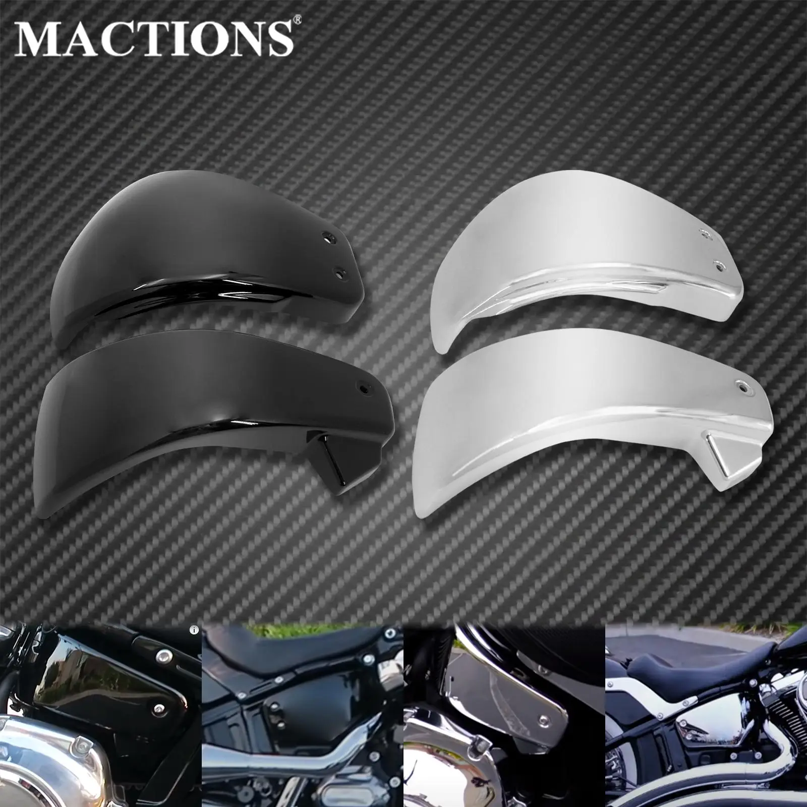 

2xMotorcycle Battery Side Cover Faring Covers For Harley Softail Breakout Fat Boy FXDR Fat Street BOB Slim FLSL 2018 2019 2020