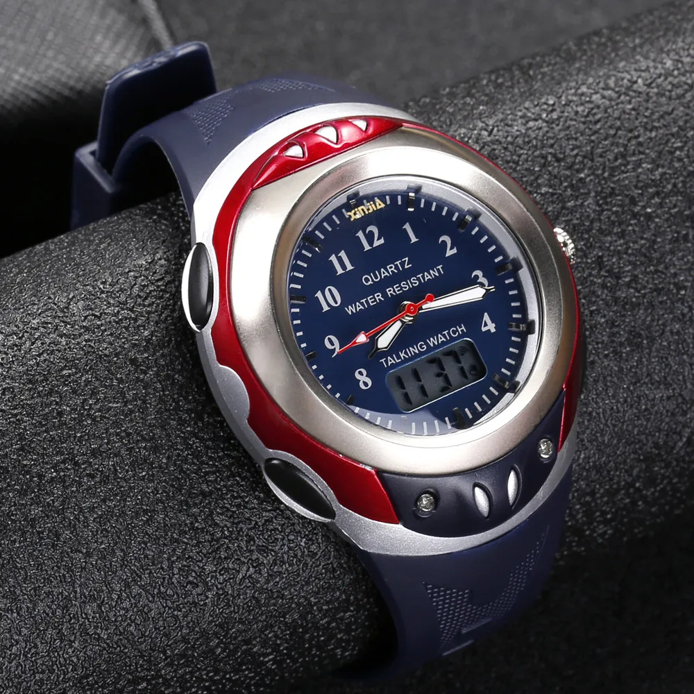 French Analog-Digital Dual Display Talking Wrist Watch w/Alarm for The Blind and Low Vision 787ZTF