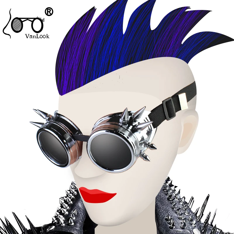 Retro Steam punk Goggle Unusual Sunglasses Festival Steampunk Sunglasses Men For Cosplay Party Glasses Vintage Eyewear Women