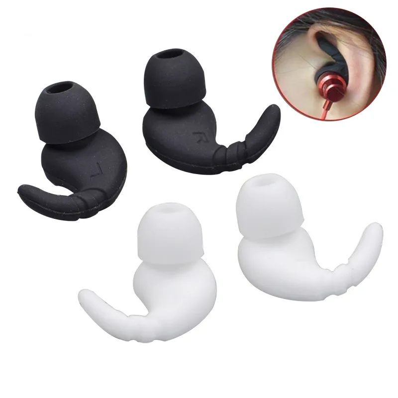 인이어 이어폰용 스포츠 이어버드 이어 후크 핀, 날개 미끄럼 방지, 낙하 방지 교체 이어 팁, 3.8mm ~ 5.5mm 노즐, 2 쌍