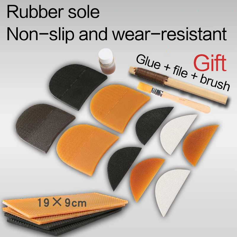 1 pair Rubber Heel DIY Replacement Shoe Soles Anti Slip Repair Outsole Soft Flat Thicken Elastic Rubber Protector For Men Women